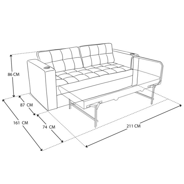 Sofa Cama Violanti Muebles Modelo SCE-645.9 ISO